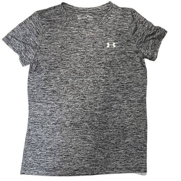 Women's Under Armour Tech Twist Tee Short Sleeve Crew Neck Medium Gray Black - Picture 4 of 13